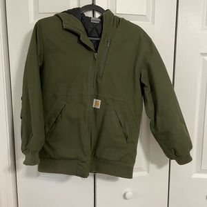 CARHARTT Kid’s Quick Duck Jacket Camo Green Size Large (14/16)